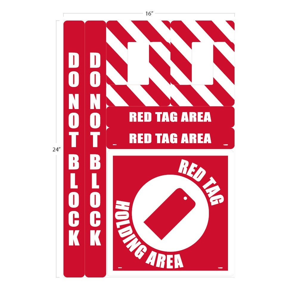 AccuformNMC WFK10 Red Tag Area Floor Marking Kit, Walk On Textured, 24" x 16"