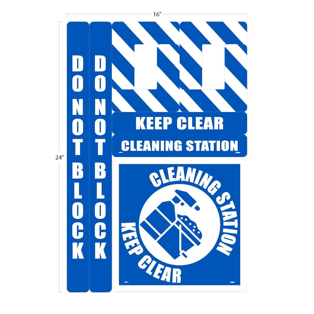 AccuformNMC WFK Cleaning Station Floor Marking Kit, 24" x 16"