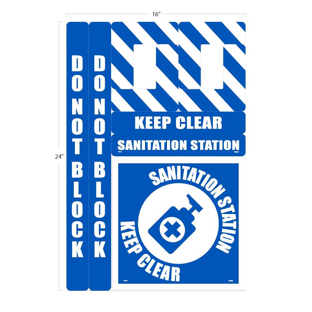 AccuformNMC WFK Sanitation Station Floor Marking Kit, 24" x 16"
