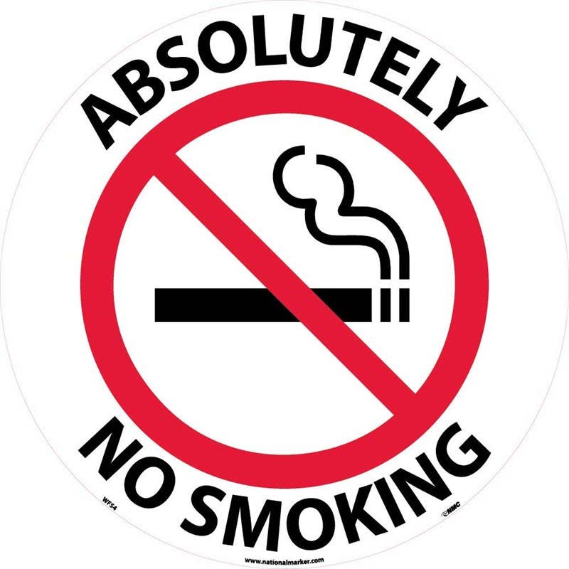 AccuformNMC WFS Absolutely No Smoking, Walk On Floor Sign, 17" Dia.