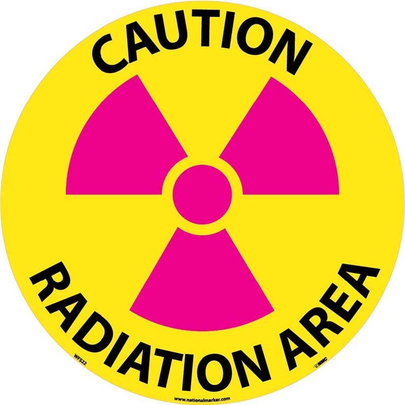 AccuformNMC WFSM22 Caution Radiation Area, Walk On Floor Sign, Walk On Smooth, 17" Dia.