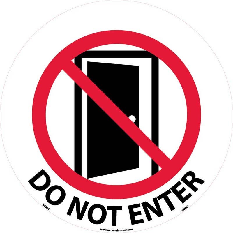AccuformNMC WFSM24 Do Not Enter, Walk On Floor Sign, Walk On Smooth, 17" Dia.