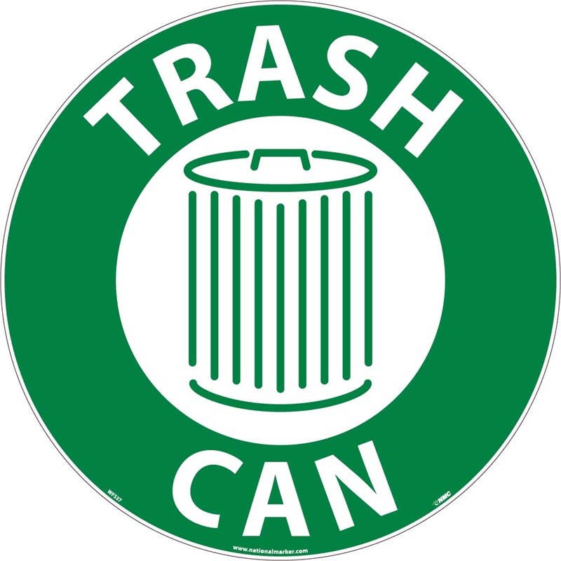 AccuformNMC WFS Trash Can, Walk On Floor Sign, 17" Dia.