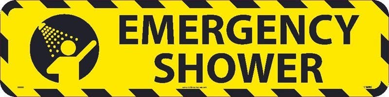 AccuformNMC WFS Emergency Shower, Walk On Floor Sign, 6" x 24"