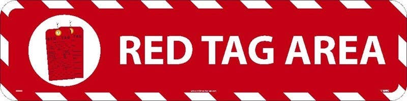 AccuformNMC WFS Red Tag Area, Walk On Floor Sign, 6" x 24"