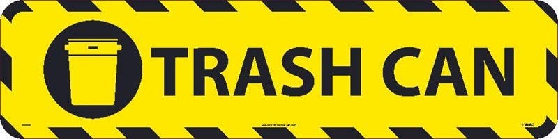 AccuformNMC WFS Trash Can, Walk On Floor Sign, 6" x 24"
