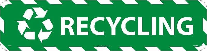 AccuformNMC WFS Recycling, Walk On Floor Sign, 6" x 24"