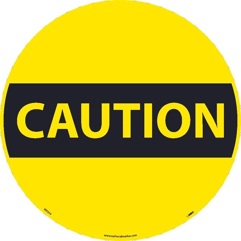 AccuformNMC WFS Caution, Walk On Floor Sign, 17" Dia.