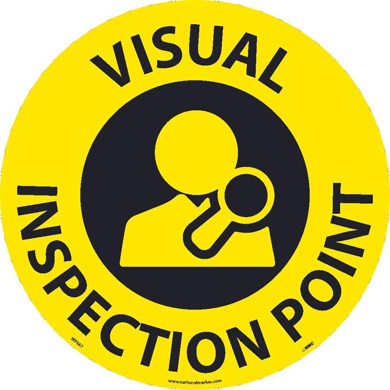 AccuformNMC WFS Visual Inspection Point, Walk On Floor Sign, 17" Dia.