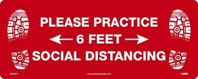AccuformNMC WFS Please Practice 6 Feet Social Distancing, Floor Sign