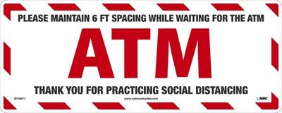 AccuformNMC WFS ATM Social Distancing, Floor Sign