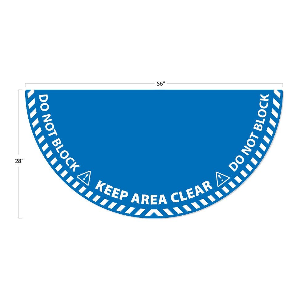 AccuformNMC WFS Keep Area Clear, Do Not Block, Half Circle Door Swing Floor Sign, 28" x 56"