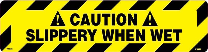 AccuformNMC PSR244 Slip-Gard Border Floor Sign, Caution - Slippery When Wet, 6" x 24"