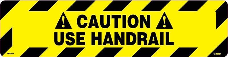 AccuformNMC PSR262 Slip-Gard Step-Style Floor Sign, Caution, Use Handrail, 6" x 24"