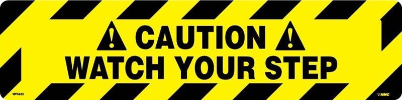 AccuformNMC PSR266 Slip-Gard Border Floor Sign, Caution Watch Your Step, English, 6" x 24"
