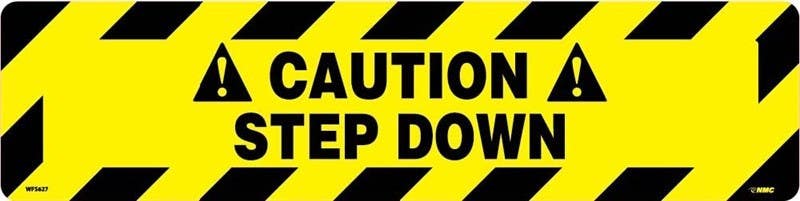 AccuformNMC PSR246 Caution Slip-Gard Border Floor Sign, Step Down, 6" x 24"
