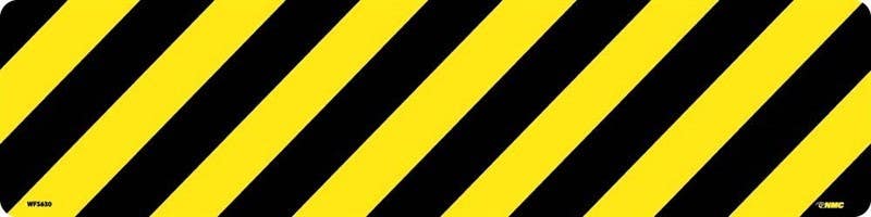 AccuformNMC PSR268 Slip-Gard Border Floor Sign, Black/Yellow Stripe, 6" x 24"