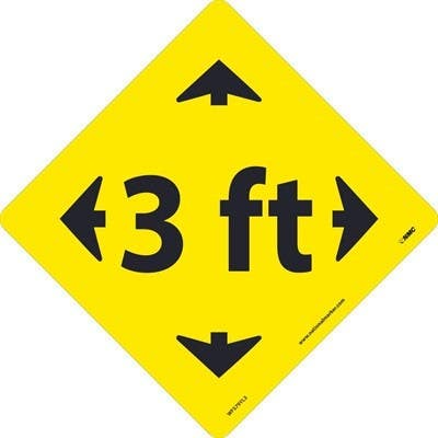 AccuformNMC WFS79 3 Ft Arrow (Graphic) Floor Sign, 12" x 12"