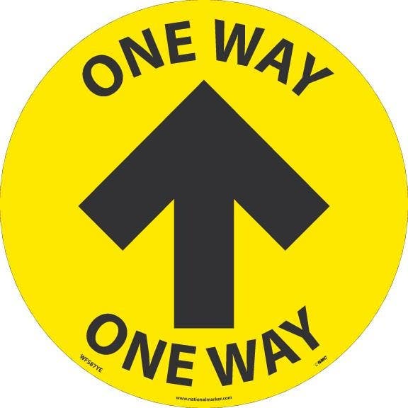 AccuformNMC WFS One Way Arrow Floor Sign, 8" Dia