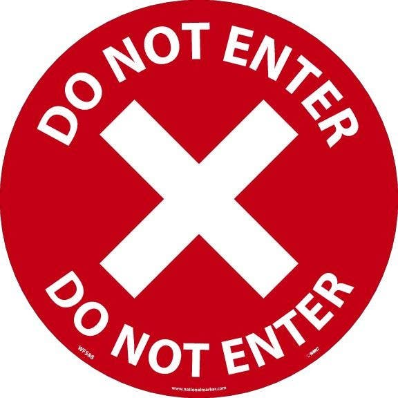 AccuformNMC WFS Do Not Enter Floor Sign, 8" Dia, Red