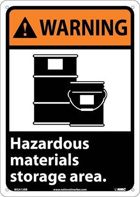 AccuformNMC MRHL ANSI Caution Safety Sign, Hazardous Waste Storage Area - Restricted Entry