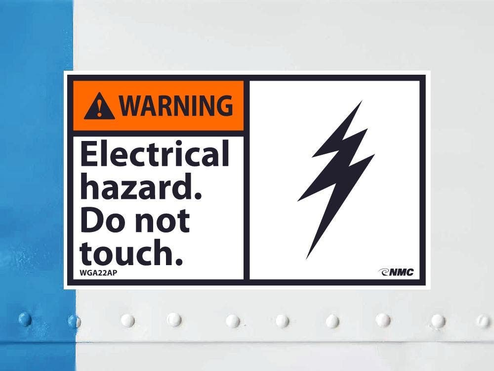 AccuformNMC LELC306VSP ANSI Warning Safety Label, Electrical Hazard - Do Not Touch, Adhesive Vinyl, 5" x 3-1/2", 5/Pk
