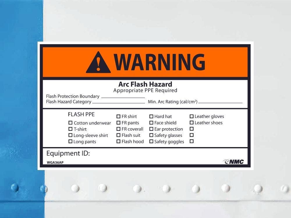 AccuformNMC LELC390 Arc Flash Labels, Adhesive Dura-Vinyl, 3-1/2" x 5"