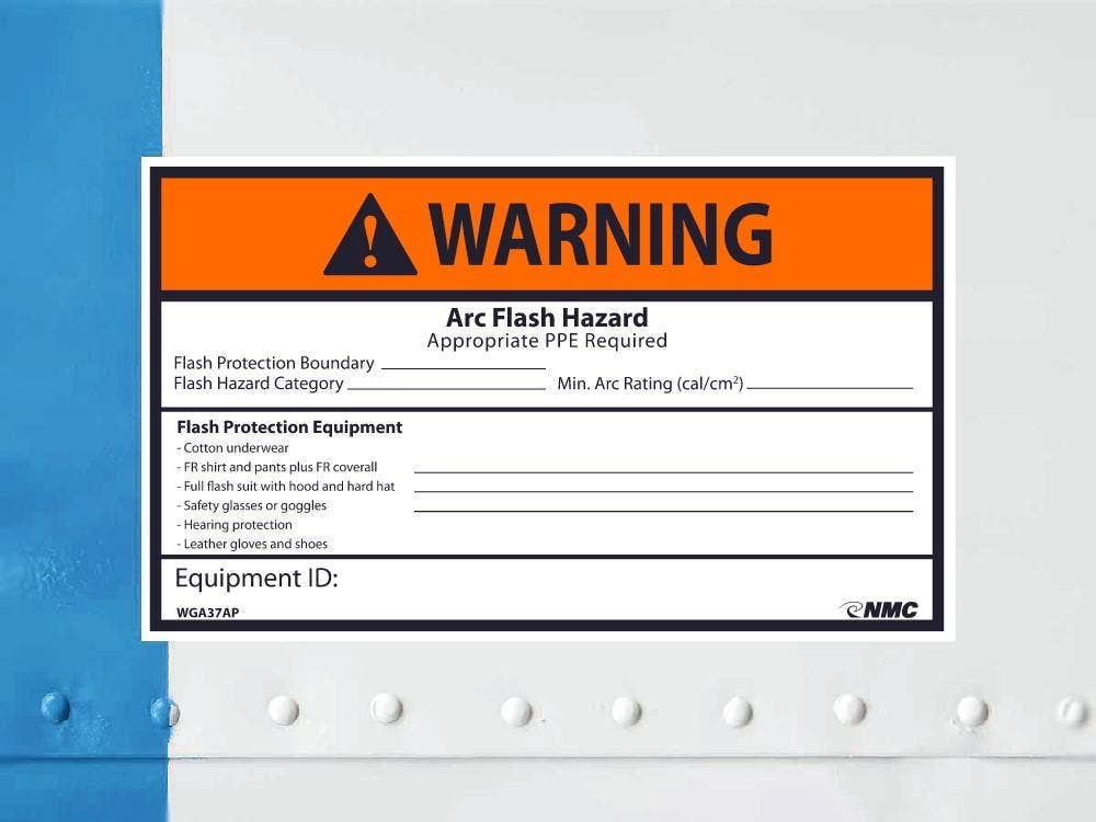 AccuformNMC WGA37AP Warning, Arc Flash Hazard Label, 3" x 5", Adhesive Backed Vinyl, 5/Pk