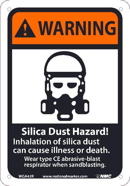 AccuformNMC WGA42 Warning, Silica Dust Hazard Sign