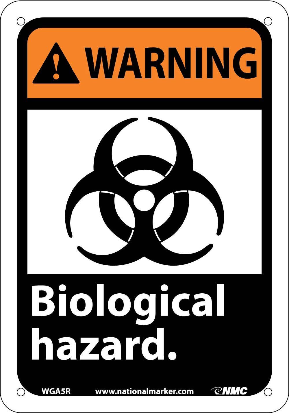 AccuformNMC MRHZ303 ANSI Warning Safety Sign, Biohazard, 14" x 10"