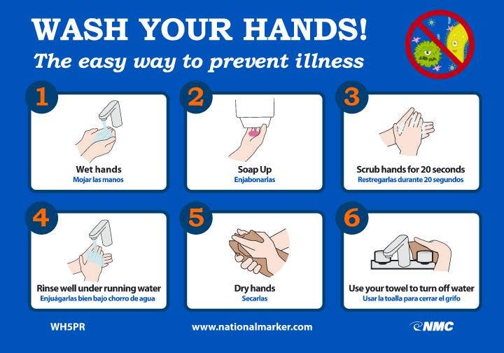 AccuformNMC WH5 Wash Your Hands, The Easy Way To Prevent Illness Sign