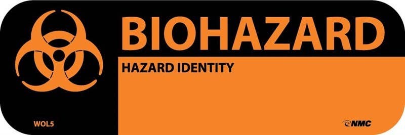 AccuformNMC WOL5 Biohazard Hazard Identity Labels, PS Paper, 1" x 3", 500/Roll