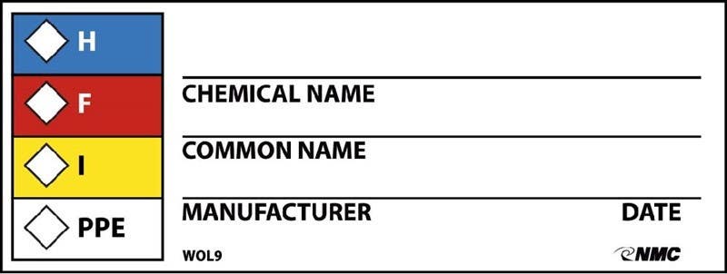 AccuformNMC LZS611 HMCIS Identifier Roll Labels, Common-Chemical Identifier, 1-1/2" x 3-7/8", 500/Rl
