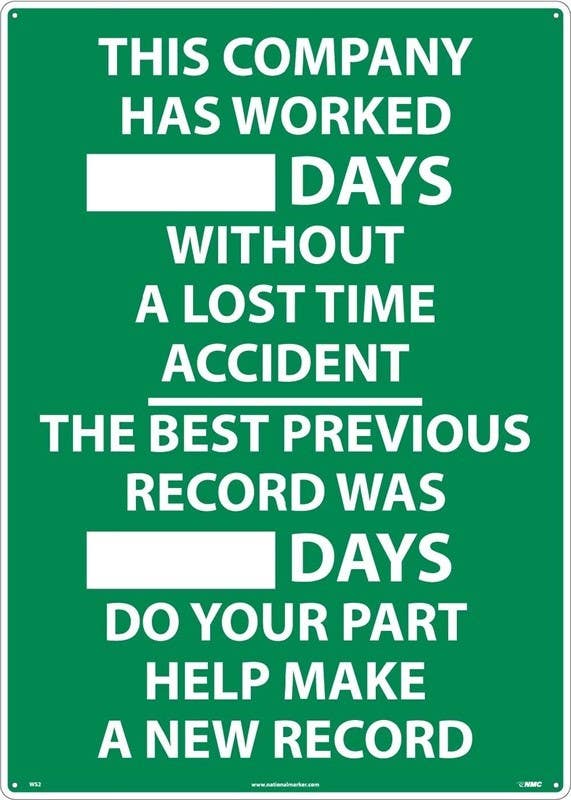 AccuformNMC MSR Write-A-Day Scoreboards: This Plant Has Worked _ Days Without…