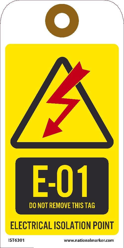 AccuformNMC TDK320 Energy Source ShapeID Tags, E-_ Electric Series Package, Series 1 - 10, 10/Pk