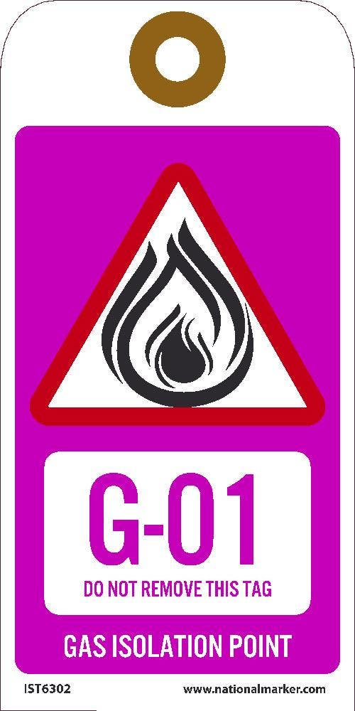 AccuformNMC TDK420 Energy Source ID Tag, Gas, Square, Series 1 - 10, 10/Pk