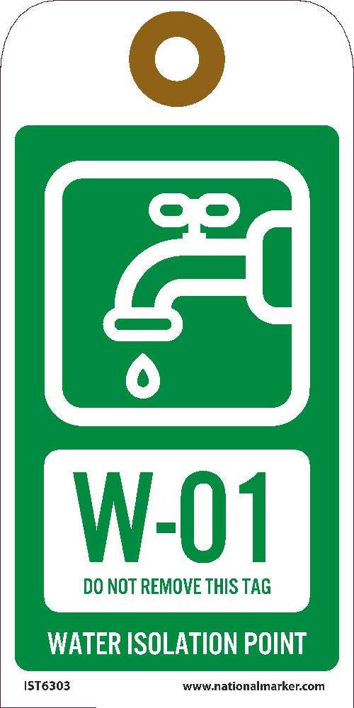 AccuformNMC TDK920 Energy Source ID Tag, Water, Triangle, Series 1 - 10, 10/Pk