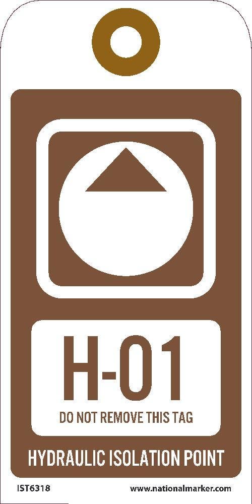 AccuformNMC TDK520 Energy Source ID Tag, Hydraulic, Square, Series 1 - 10, 10/Pk