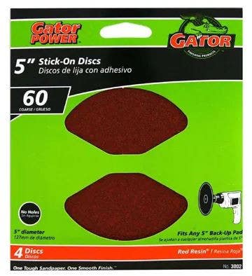 Gator Finishing products 300 Stick-On Sanding Disc, Aluminum Oxide, 5-In, 4-Pk