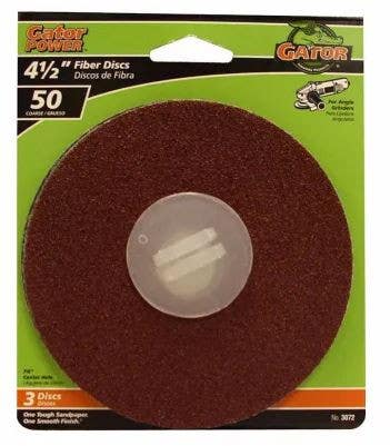 Gator Finishing products 307 Fiber Disc, Aluminum Oxide, 4.5 X 7/8-In., 3-Pk.