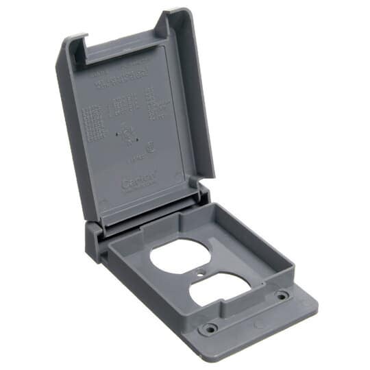 ABB Installation Products E98GDRN-CAR Weatherproof PVC Duplex Receptacle Cover, Vertical,  Single-Gang