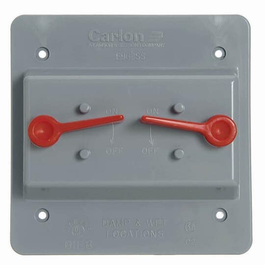 ABB Installation Products E9G2SSNR Double Toggle Switch Box Cover, PVC, 2-Gang