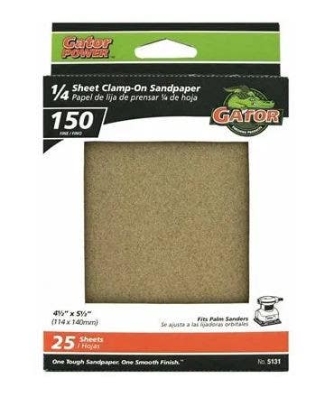 Gator Finishing products 513 Sanding Sheet, Aluminum Oxide, 4.5 X 5.5-In., 25-Pk.