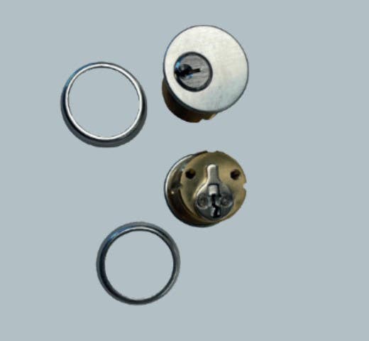 Gaab Locks R503 Brass Pair Mortise Cylinder + 2 Trim Ring