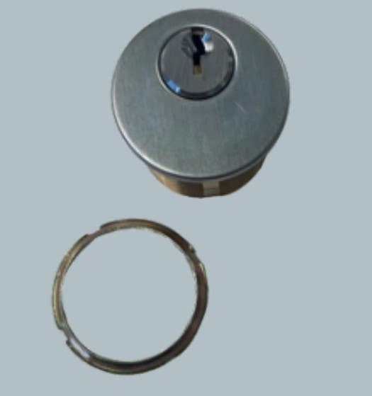 Gaab Locks R503-03 Brass Single Mortise Cylinder + 1 Trim Ring, 1-1/8" Length