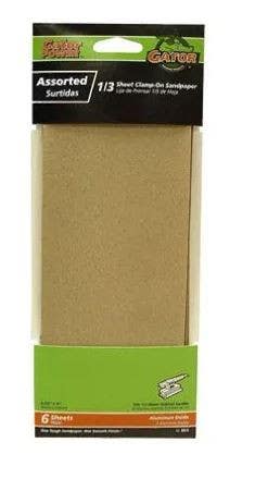 Gator Finishing products 5045 1/3-Sheet Sandpaper, Assorted-Grit, 6-Pk.