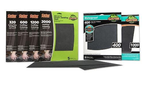 Gator Finishing products 42 Mirror Fine Waterproof Sandpaper, 9 X 11 In., 25-Pk.