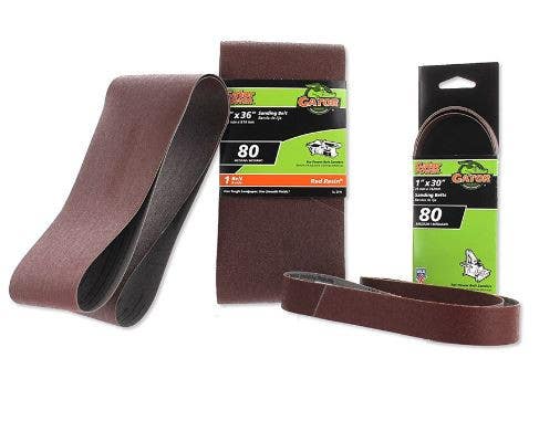 Gator Finishing products 3211 3-Pk., 1 X 30-In. 80-Grit Bi-Directional Sanding Belt