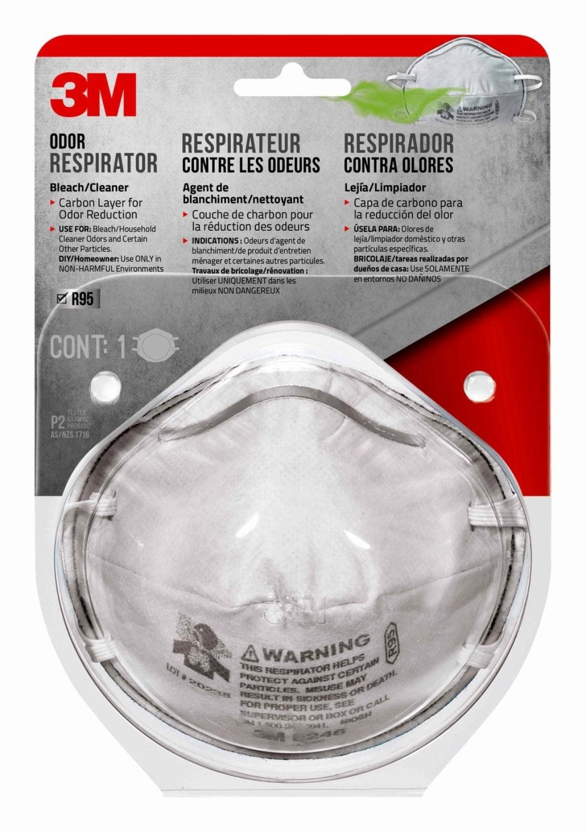 3M 8246H1-C Household Cleaning & Bleach Odor Respirator