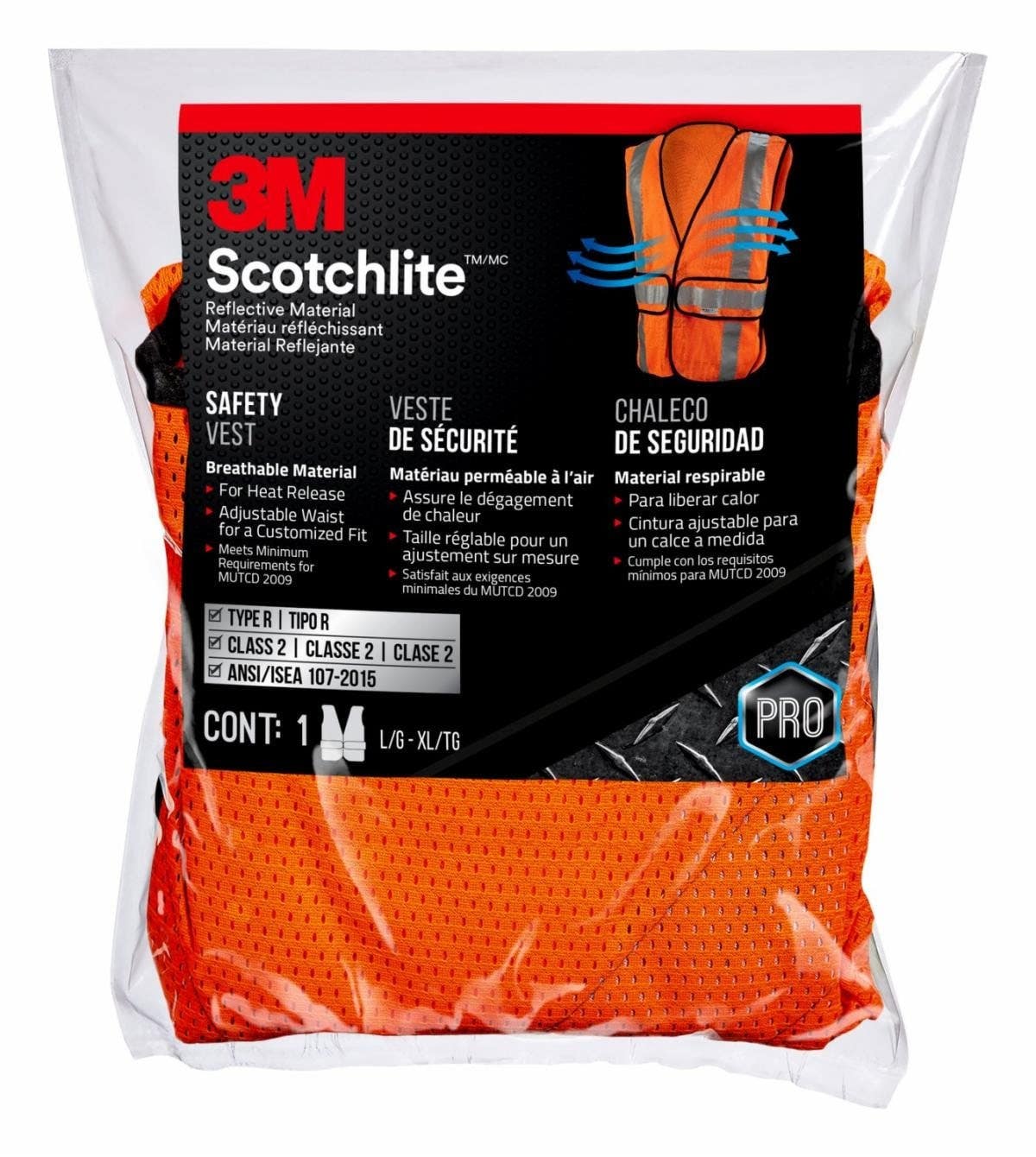 3M 946 Construction Safety Vest w/ Scotchlite Reflective Material